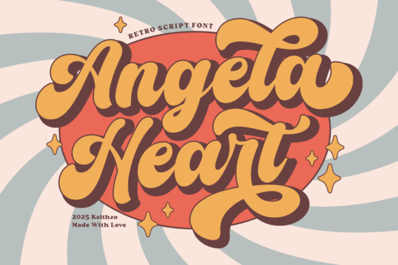 Angela Heart: Groovy Retro Script for Vibrant Design